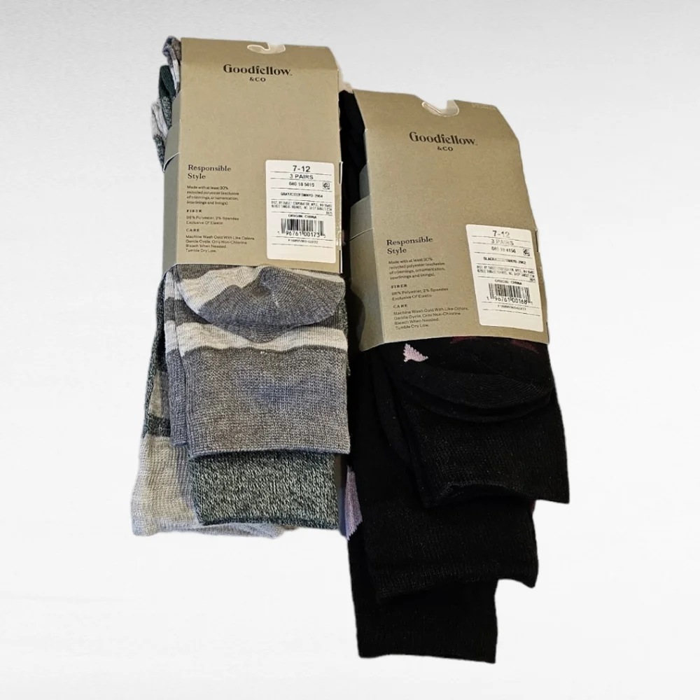 6 Pair Goodfellow & Co Crew Socks Shoe Size 7 - 12